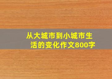 从大城市到小城市生活的变化作文800字