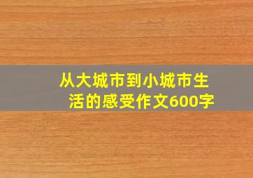 从大城市到小城市生活的感受作文600字