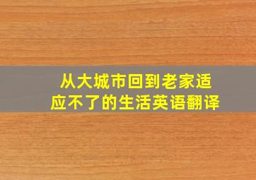 从大城市回到老家适应不了的生活英语翻译