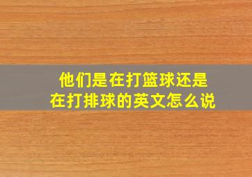 他们是在打篮球还是在打排球的英文怎么说