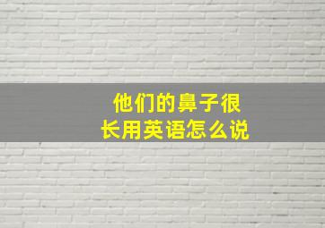 他们的鼻子很长用英语怎么说