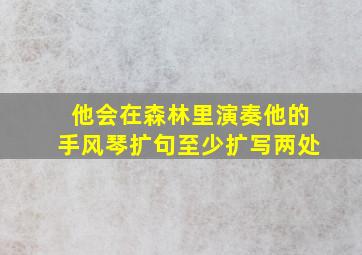 他会在森林里演奏他的手风琴扩句至少扩写两处