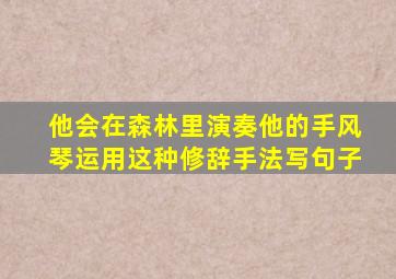 他会在森林里演奏他的手风琴运用这种修辞手法写句子