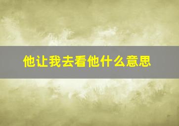 他让我去看他什么意思