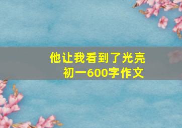 他让我看到了光亮初一600字作文