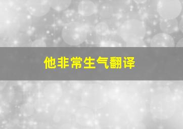 他非常生气翻译