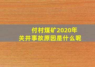 付村煤矿2020年关井事故原因是什么呢