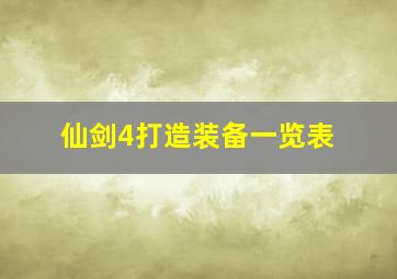 仙剑4打造装备一览表