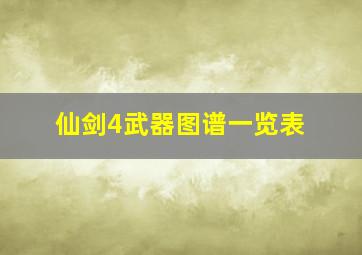 仙剑4武器图谱一览表