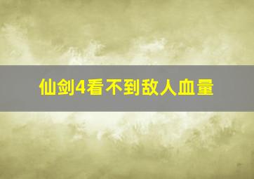 仙剑4看不到敌人血量