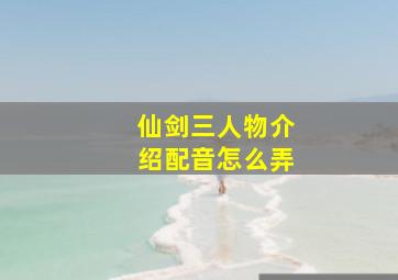 仙剑三人物介绍配音怎么弄