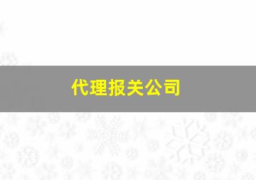 代理报关公司