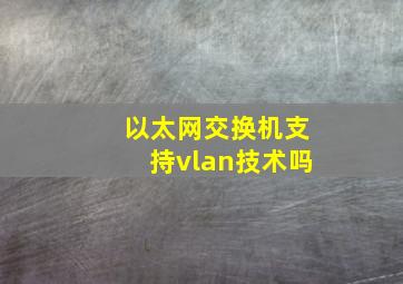 以太网交换机支持vlan技术吗