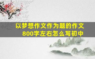 以梦想作文作为题的作文800字左右怎么写初中