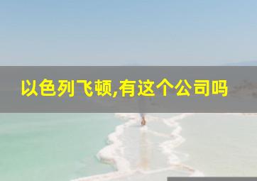 以色列飞顿,有这个公司吗