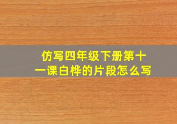 仿写四年级下册第十一课白桦的片段怎么写