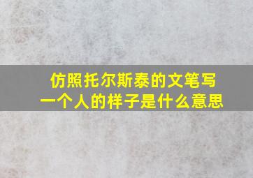 仿照托尔斯泰的文笔写一个人的样子是什么意思