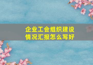 企业工会组织建设情况汇报怎么写好