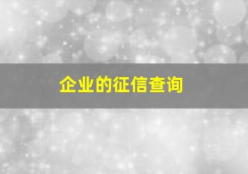 企业的征信查询