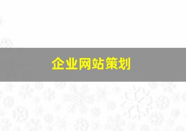 企业网站策划