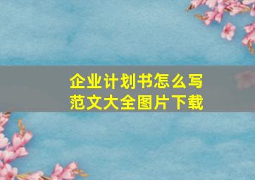 企业计划书怎么写范文大全图片下载