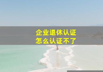 企业退休认证怎么认证不了