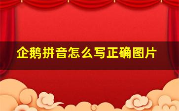 企鹅拼音怎么写正确图片