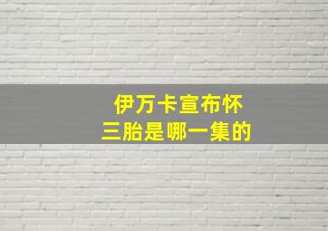 伊万卡宣布怀三胎是哪一集的