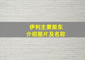 伊利主要股东介绍图片及名称