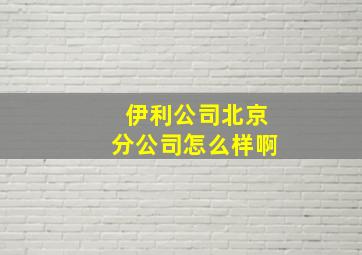 伊利公司北京分公司怎么样啊