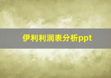 伊利利润表分析ppt