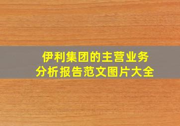 伊利集团的主营业务分析报告范文图片大全