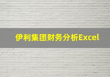 伊利集团财务分析Excel