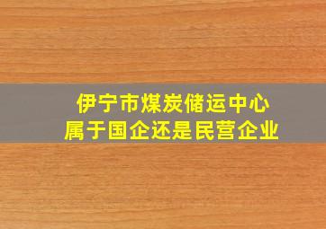 伊宁市煤炭储运中心属于国企还是民营企业