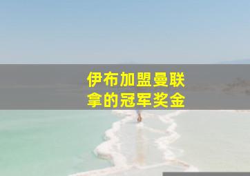 伊布加盟曼联拿的冠军奖金