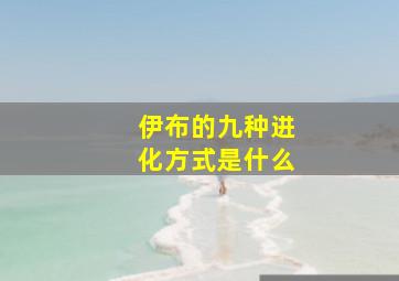 伊布的九种进化方式是什么