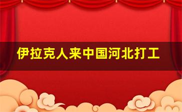 伊拉克人来中国河北打工