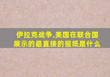 伊拉克战争,美国在联合国展示的最直接的报纸是什么