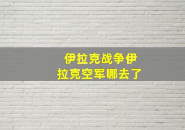 伊拉克战争伊拉克空军哪去了