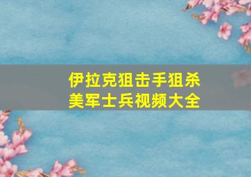 伊拉克狙击手狙杀美军士兵视频大全