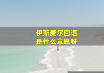 伊斯麦尔回语是什么意思呀