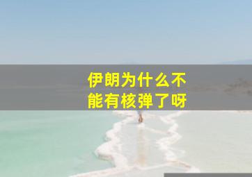 伊朗为什么不能有核弹了呀