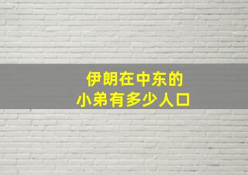 伊朗在中东的小弟有多少人口