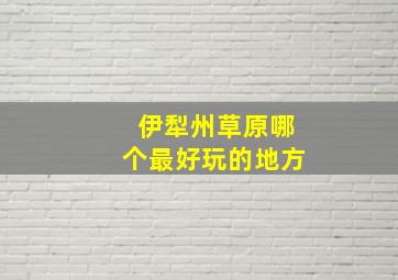 伊犁州草原哪个最好玩的地方