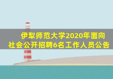 伊犁师范大学2020年面向社会公开招聘6名工作人员公告