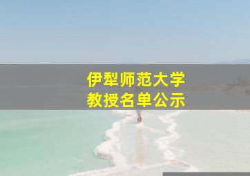 伊犁师范大学教授名单公示