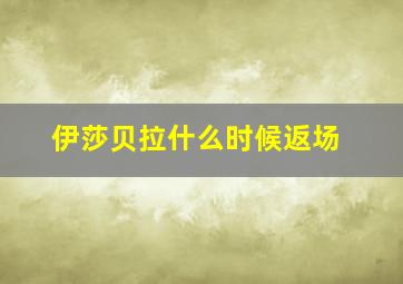 伊莎贝拉什么时候返场