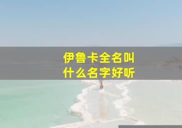 伊鲁卡全名叫什么名字好听