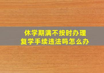 休学期满不按时办理复学手续违法吗怎么办