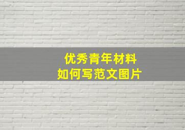 优秀青年材料如何写范文图片